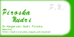 piroska mudri business card